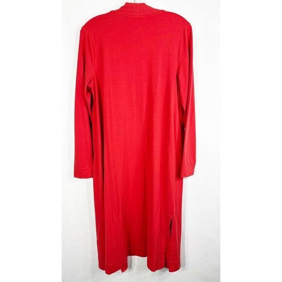 Isaac Mizrahi XS Cardigan Sweater Long Red Open Front‎ Long Sleeve Cotton 1142 - Picture 2 of 9